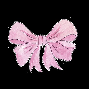 粉色手绘蝴蝶结万圣节透明装饰素材