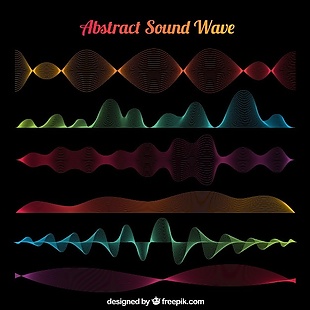 不同颜色的抽象的声波，伟大的选择
