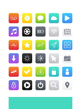 30个彩色扁平APP主题icon设计