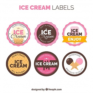 冰淇淋旧货标签集