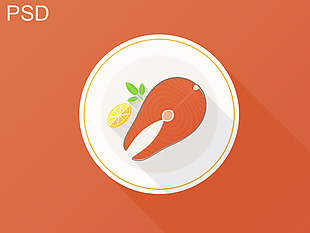 网页UI食品鱼icon图标设计