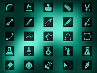 绿色网页工具化学物品图标类