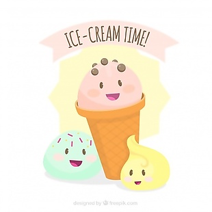 在柔和的色调漂亮的冰淇淋的背景