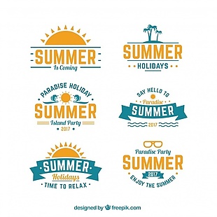 夏日风格的夏日贴纸