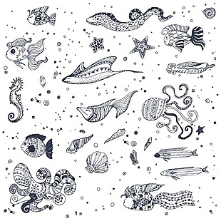 海洋动物图案背景