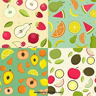 彩色水果图案的平面采集