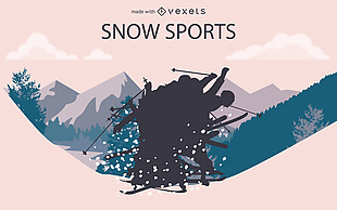 滑雪运动背景素材