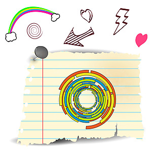 卡通彩虹圆弧手绘矢量素材