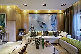 现代简约客厅纯色沙发室内装修效果图