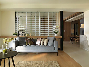 两室两厅现代简约风格沙发背景墙图