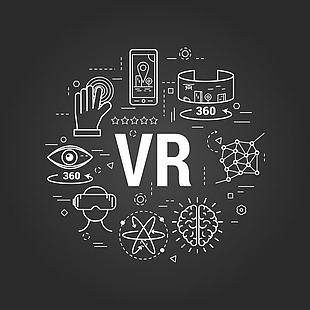 观看VR技术矢量素材