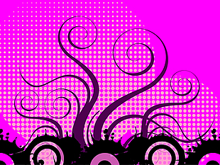 放射花纹紫色音乐元素背景