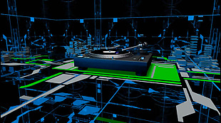 蓝色绿色DJ碟机炫动视频素材