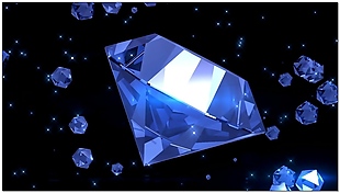 蓝色宝石立体钻石动态视频素材
