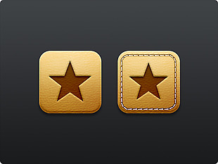 网页UI木质纹理收藏星星icon图标