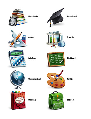 网页UI学校用品icon图标素材