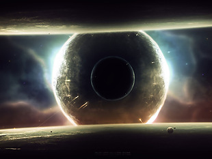 科技创意星球黑洞唯美星空背景