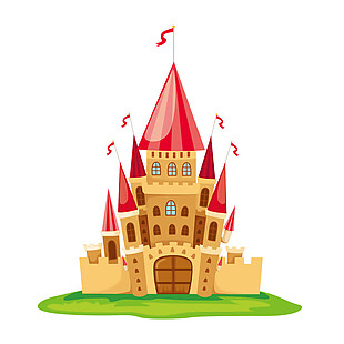 卡通欧式城堡图案元素