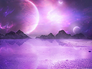 紫色浪漫星球唯美星空背景