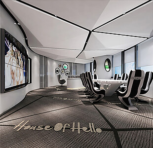 沉稳创意北欧风格办公室会议室装修效果图