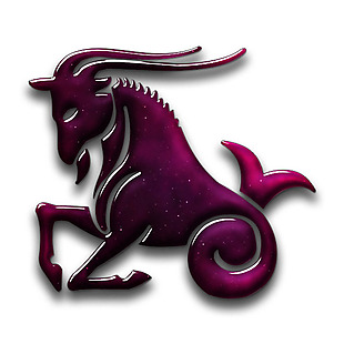 紫色摩羯座形象图免抠png透明素材