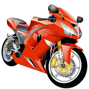 手绘红色摩托赛车免抠png透明素材