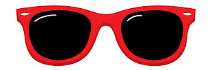 红色边框的墨镜免抠png透明素材