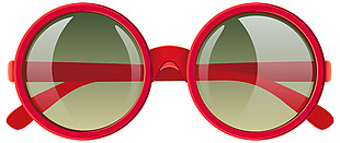 红色镜框墨镜免抠png透明素材
