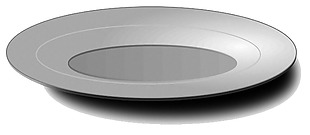 灰色陶瓷盘子免抠png透明素材