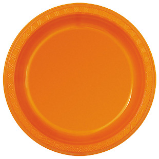 橙色圆形盘子免抠png透明素材