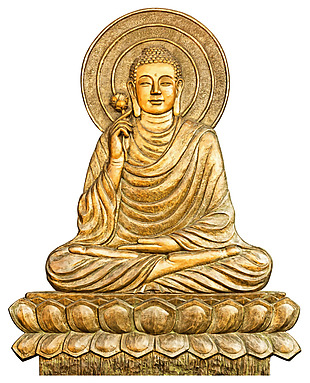 如来佛祖铜像免抠png透明素材