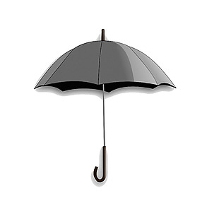 灰色雨伞图形免抠png透明素材