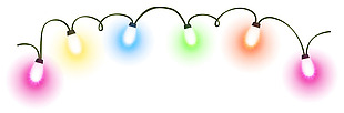 彩色发光的圣诞装饰灯免抠png透明素材