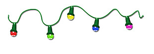 彩色的led圣诞灯免抠png透明素材