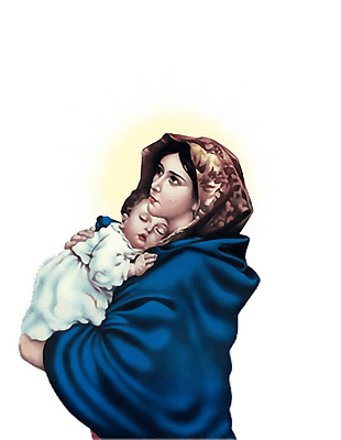 抱孩子的圣母像免抠png透明素材