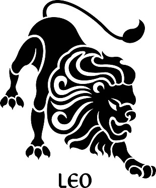 黑色抽象狮子座图免抠png透明素材