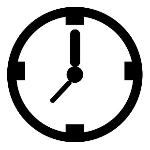 黑色简约时钟图标免抠png透明素材