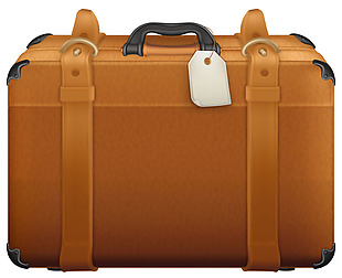 漂亮棕色手提箱免抠png透明素材