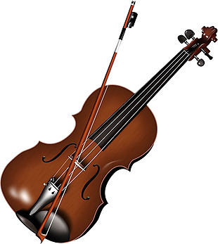 棕色漂亮小提琴免抠png透明素材