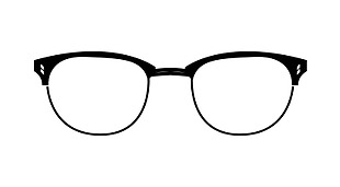 一支黑框眼镜免抠png透明素材