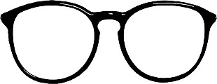 塑料黑框眼镜免抠png透明素材