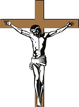 手绘耶稣受难耶稣十字架免抠png透明素材