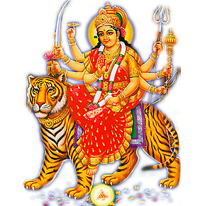 骑老虎的印度教女神免抠png透明素材