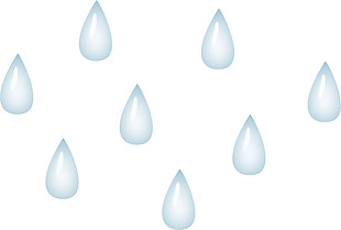 浅蓝色手绘雨滴免抠png透明素材