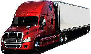 漂亮红色载重货车免抠png透明图层素材