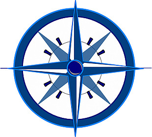 圆形蓝色指南针免抠png透明图层素材