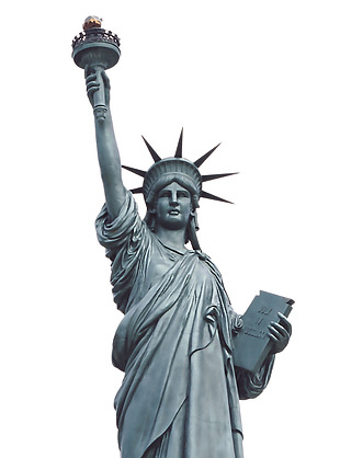 举着火炬的自由女神雕像免抠png透明素材