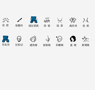 网页UI线性矢量美容icon图标