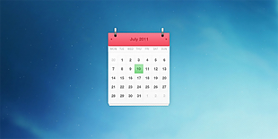 网页UI红色日历部件设计素材