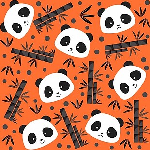 熊猫竹子矢量素材